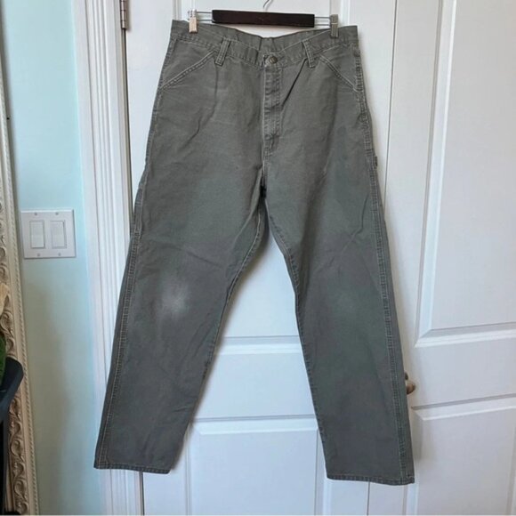 Vintage Rustler Gray Carpenter Cargo Utility Workwear Jeans - Picture 2 of 8